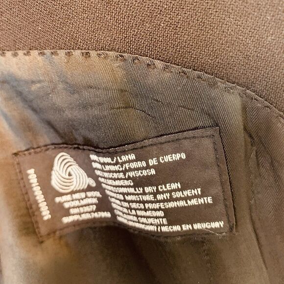 Stafford Executive Blazer 100% Wool Lana Mens 46L Black w/Gray Buttons - Picture 8 of 8